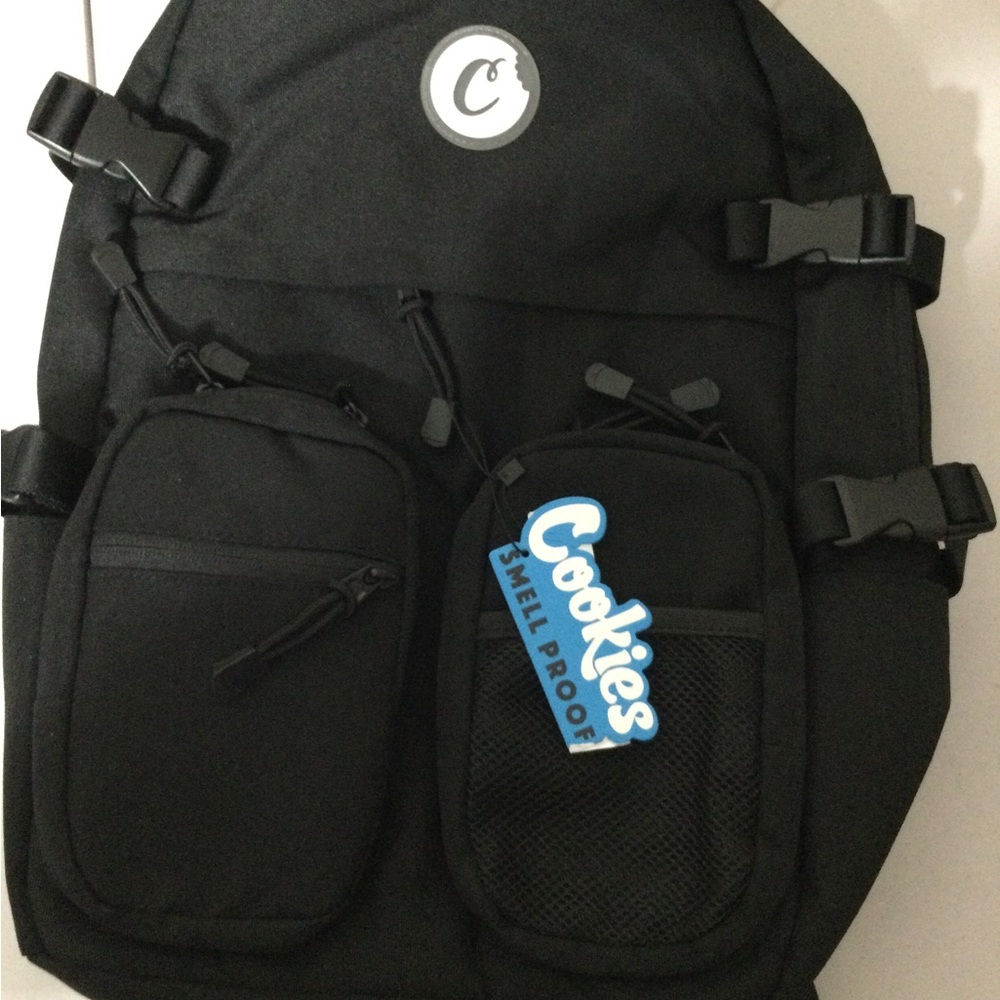 Cookies Smell Proof Black Backpack with Front Pockets